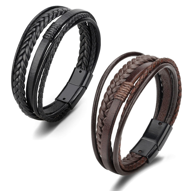 Trendy Genuine Leather Bracelets