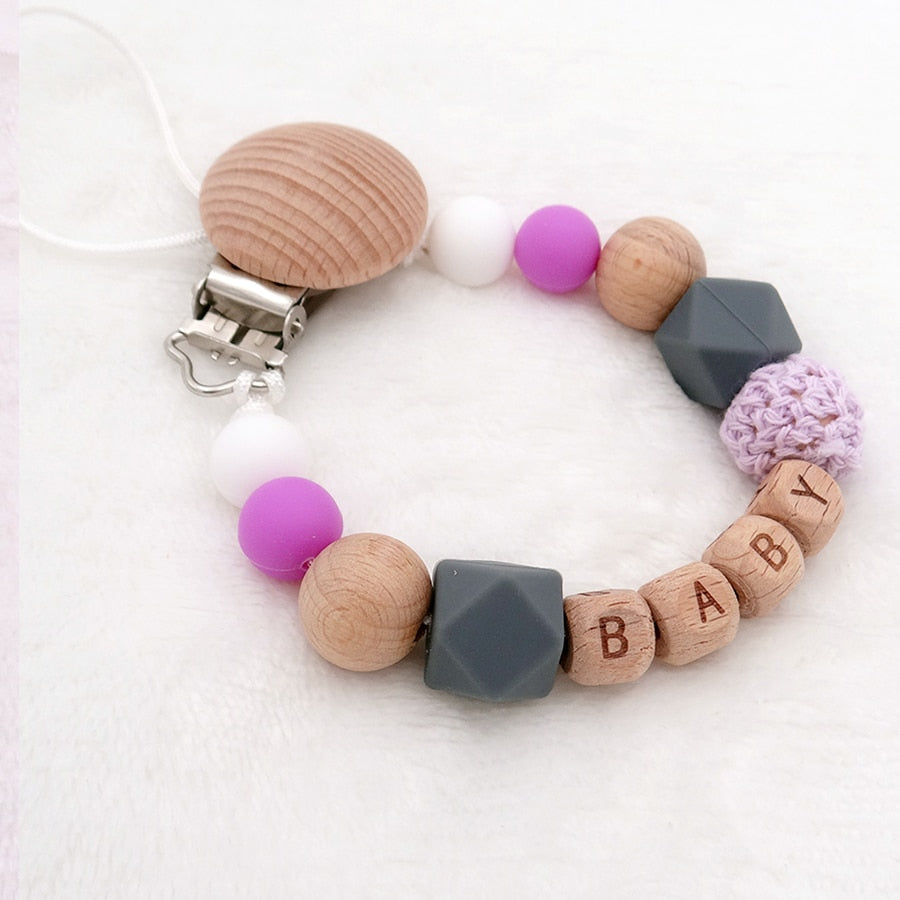 Handmade Free Personalized Name Silicone Wood