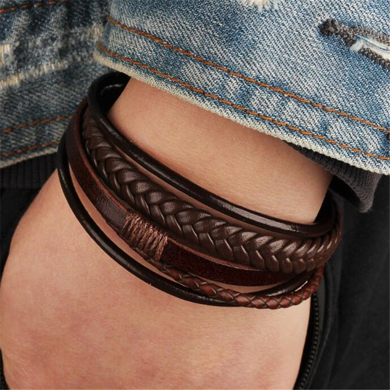 Trendy Genuine Leather Bracelets