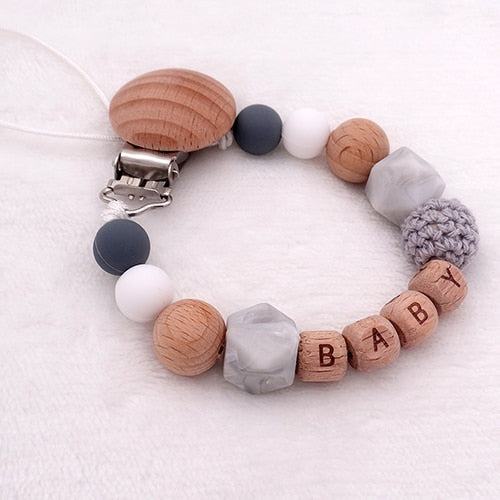 Handmade Free Personalized Name Silicone Wood